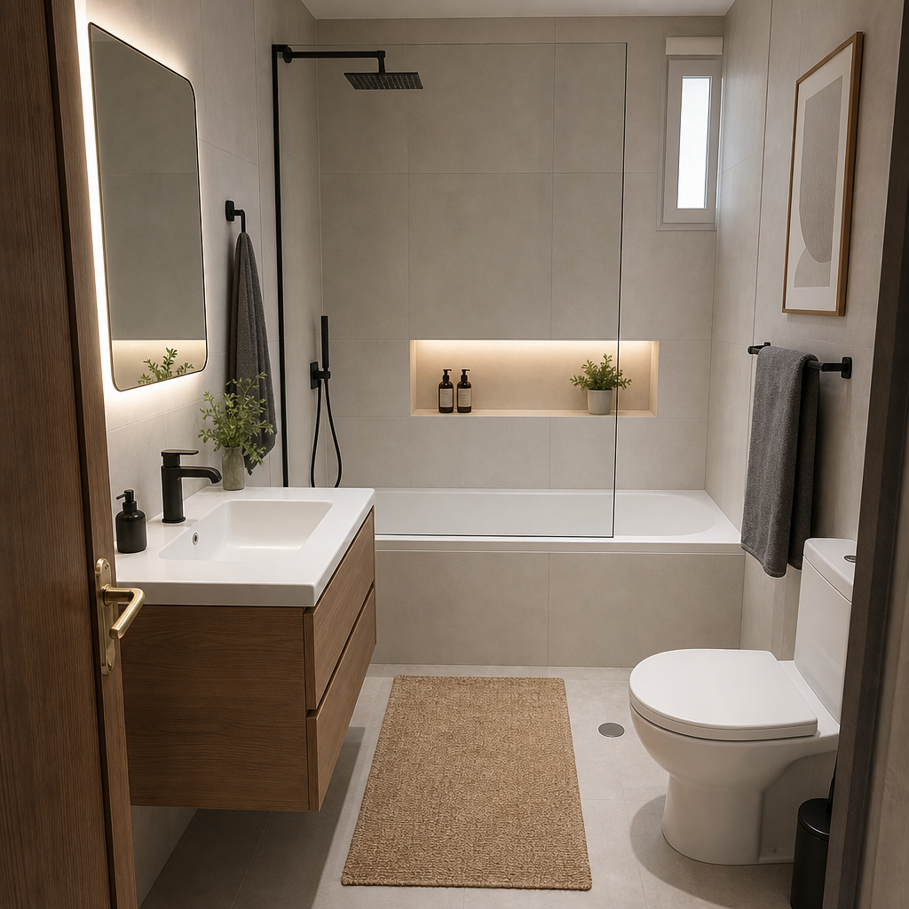 Baño rediseñado en estilo moderno por RedecorIA